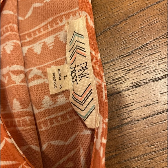 Peach Aztec Dress with Pockets - Picture 4 of 6